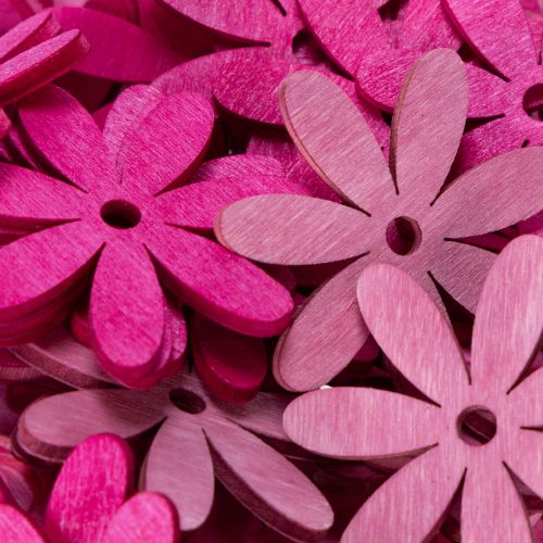 Artikel Deko Blüten aus Holz Rosa Pink Lila 4cm Streublumen 72 Stück für Dekoration