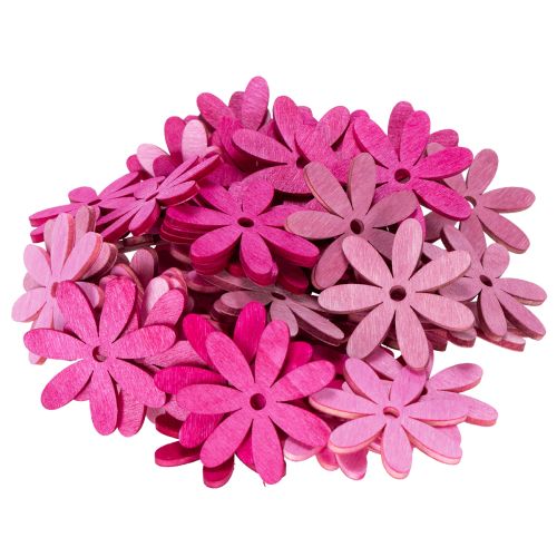 Artikel Deko Blüten aus Holz Rosa Pink Lila 4cm Streublumen 72 Stück für Dekoration