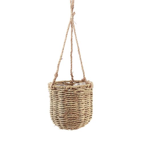 Floristik21 Blumenampel Übertopf Seegras Korb Ø15/20/25cm 3er-Set
