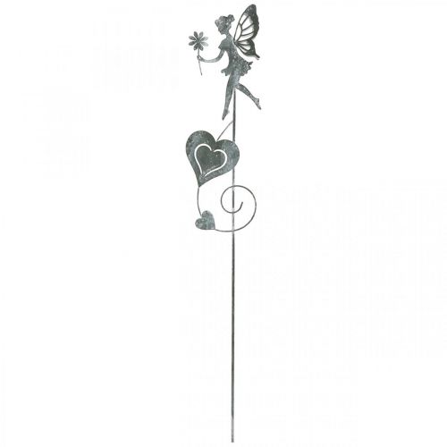 Floristik21 Gartendeko, Dekostecker Blumenelfe, Frühlingsdeko, Metallstecker, Fee mit Herzen, Valentinstag 2St