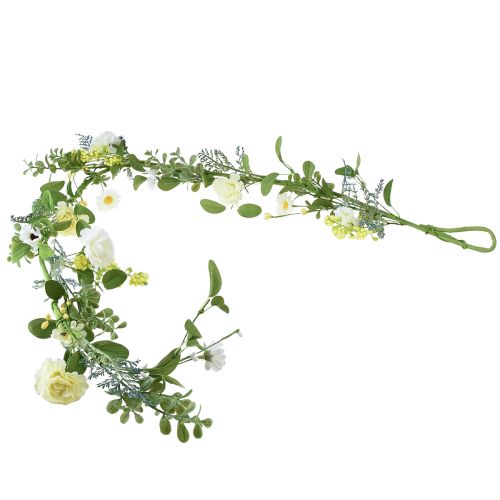 Blumengirlande künstlich Deko Girlande Creme Gelb Weiß 125cm