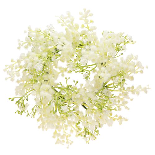 Artikel Eleganter Creme-Weiß-Grün Kunstblumenkranz Mimose Ø25cm - Deko für Türen & Tische