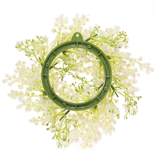 Artikel Eleganter Creme-Weiß-Grün Kunstblumenkranz Mimose Ø25cm - Deko für Türen & Tische