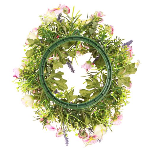 Artikel Blumenkranz künstlich Frühlingsdeko Rosa Creme 33cm