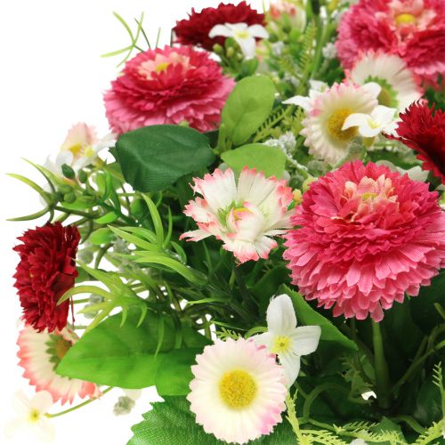 Floristik21 Blumenkranz mit Bellis Pink-Weiß Ø30cm