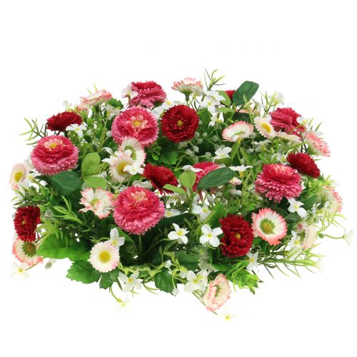 Floristik21 Blumenkranz mit Bellis Pink-Weiß Ø30cm