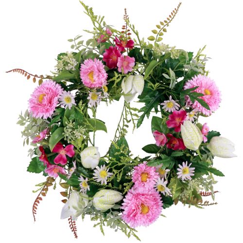 Blumenkranz künstlich Türkranz Frühling Sommer Ø30cm H9cm