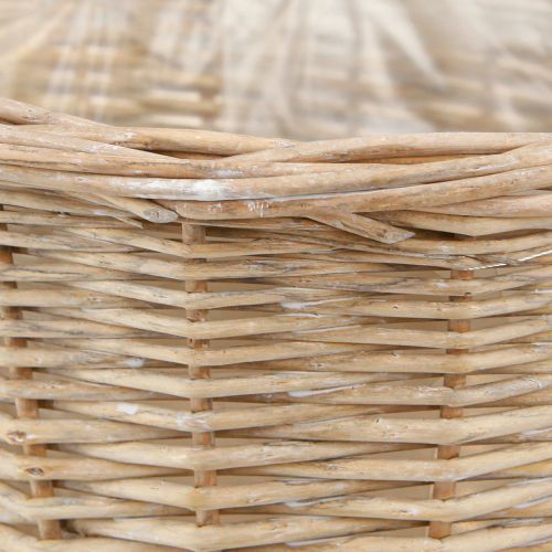 Artikel Blumenkübel Korb Weide Natur Grau/Weiß H26cm - Set mit 2 Stück