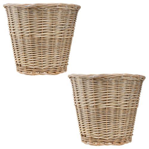 Artikel Blumenkübel Korb Weide Natur Grau/Weiß H26cm - Set mit 2 Stück