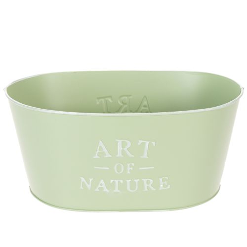 Artikel Blumenschale oval Zink Mintgrün 27×18cm H12,5cm