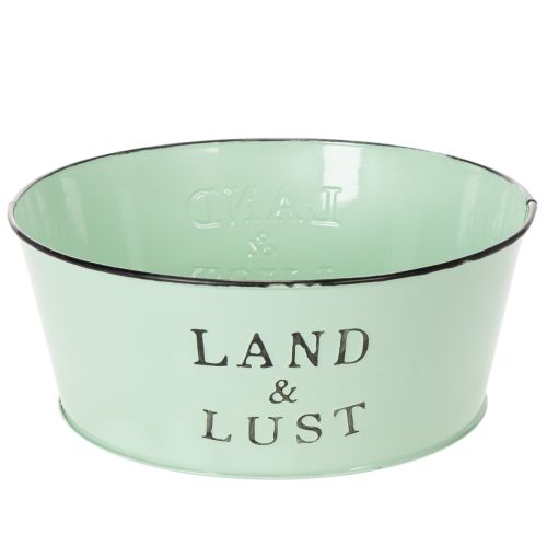 Blumenschale rund Pflanzkübel Mint Übertopf Metall 25×10cm
