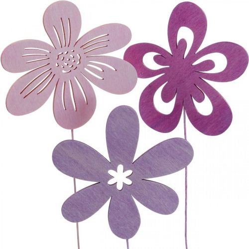 Floristik21 Gartenstecker Blume Blumenstecker Violett/Lila/Rosa Ø9,5cm 15St