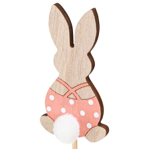 Artikel Blumenstecker Bunte Häschen Holz Osterdeko 6cm 12St