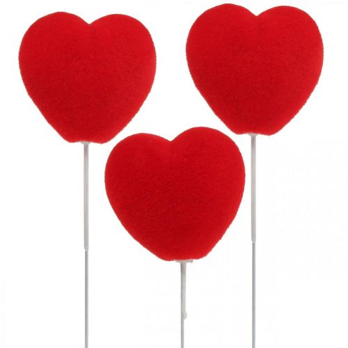 Floristik21 Blumenstecker Deko Herz Rot Herzstecker 6x6cm H26cm 18 St