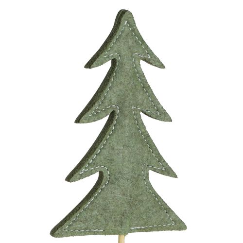 Artikel 6er Set Weihnachtliche Filz-Tannenbaum Blumenstecker, weihnachtsgrün & graugrün, Deko-Stecker für Festtafel & DIY