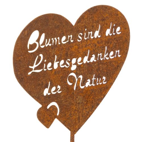 Blumenstecker Herz mit Spruch Rost Metall Gartendeko 10cm 6 St einkaufen | Floristik21.de