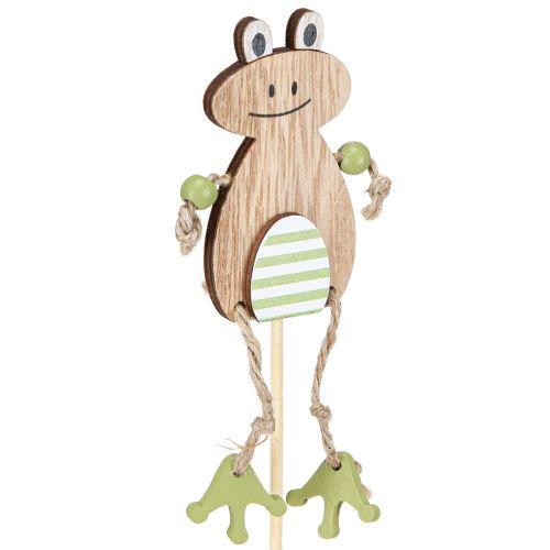 Artikel Blumenstecker Frosch Holz Naturgrün Ei Deko 3,5x7cm 12er Set