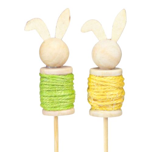 Artikel Blumenstecker Holz Osterhase Frühling Deko Grün Gelb 32cm 8 Stk