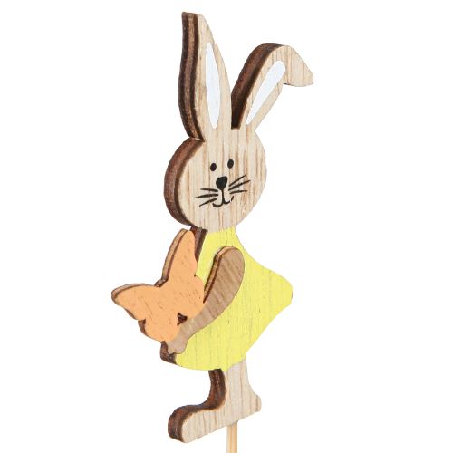 Floristik21 Farbenfrohe Ostern: Holz-Blumenstecker Hasen Deko 16 Stk