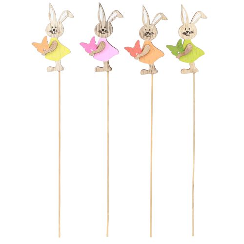 Artikel Farbenfrohe Ostern: Holz-Blumenstecker Hasen Deko 16 Stk