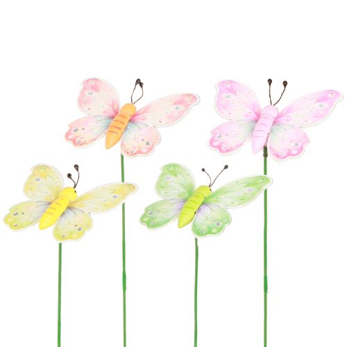 Artikel Blumenstecker Schmetterling Deko Rosa Grün Gelb Orange 8x5,5cm 16 St