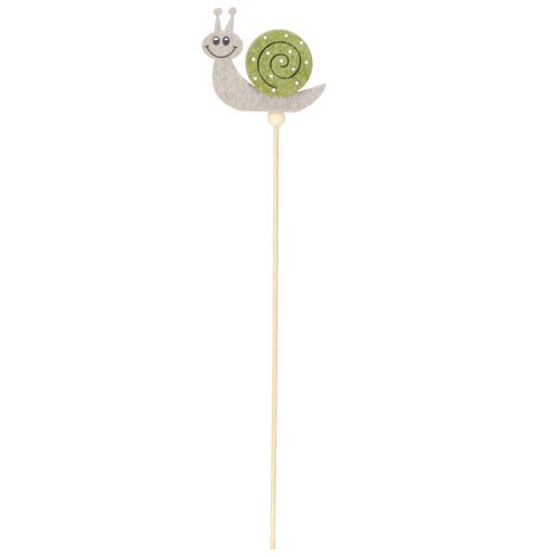 Artikel Blumenstecker Schnecke Holz Filz Grün 6,5cm - Verspielte Sommerdeko für Floristen