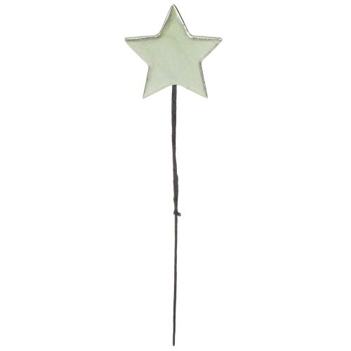 Floristik21 Blumenstecker Sterne Stecker Grün 7cm – 2. Wahl – 24 St