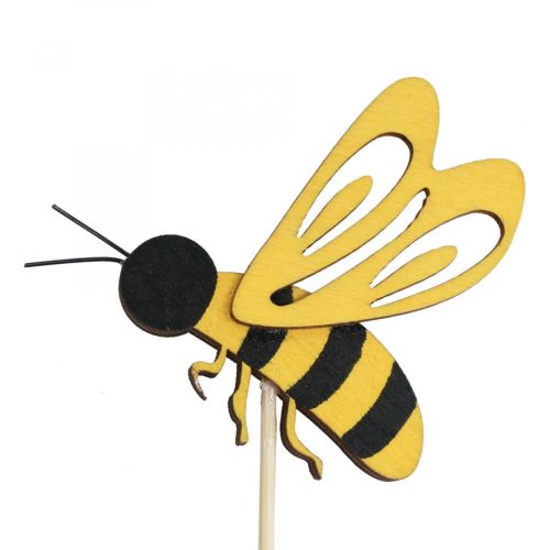 Floristik21 Blumenstecker Biene Dekostecker Holz Bienen Deko 7cm 12St