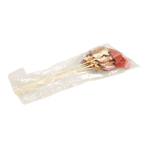 Floristik21 Blumenstecker Herbst Igel Deko Holz Lila, Braun 7,5×8cm 8 St