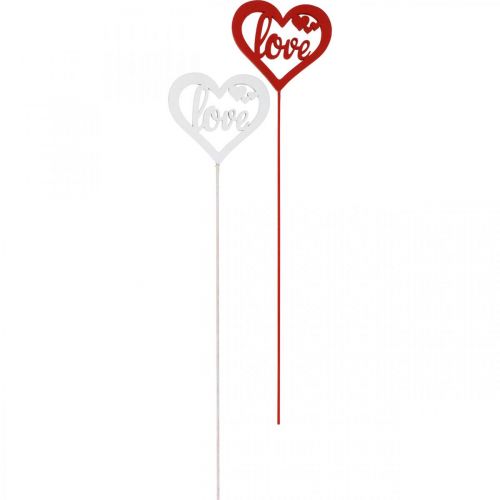 Artikel Blumenstecker Herz Rot Holz Dekostecker Love 7cm 12St
