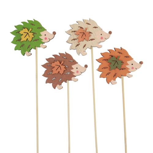 Floristik21 Blumenstecker Holz Igel Deko Braun Grün 8×6cm 12 St