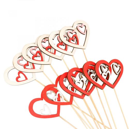 Artikel Blumenstecker Valentinstag Dekostecker Herz Rot 7cm 12 St