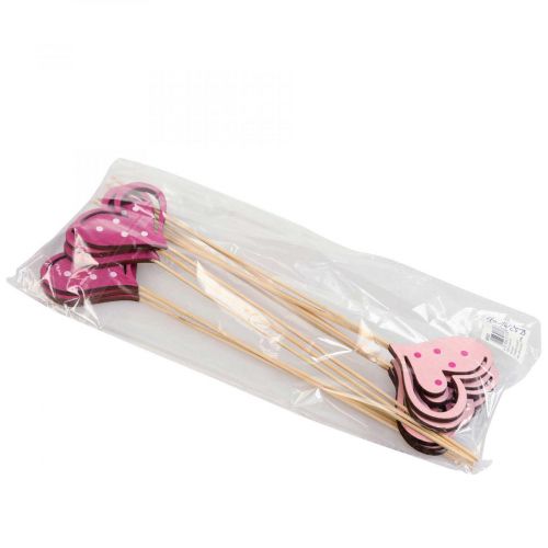 Artikel Blumenstecker Muttertag Dekostecker Herz Pink 7cm 12 St