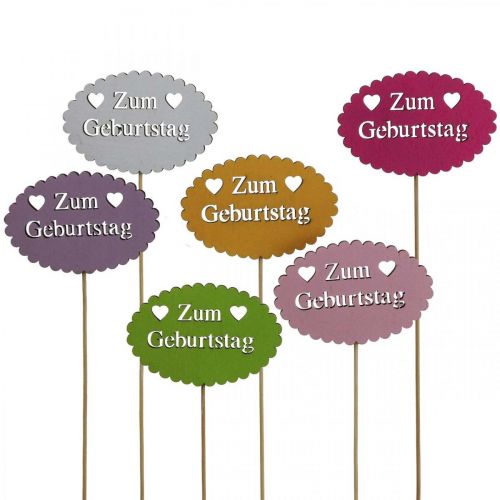 Artikel Blumenstecker Schriftzug, Strauß Deko Zum Geburtstag 9cm 18 St