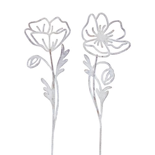 Mohnblumen Blumenstecker Pflanzenstecker 63,5cm 2 St