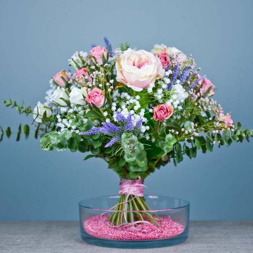 Rose Bauernrose Seidenblume Kunstblume 68 cm weiß creme N-12476-0 F7 