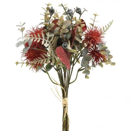 Blumenstrauß Kunstblumen Eukalyptus Distel Blumendeko 36cm