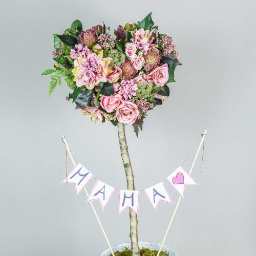 Floristik21 Blumenstrauß Dahlie und Protea, Seidenblumen, Sommerdeko L25cm