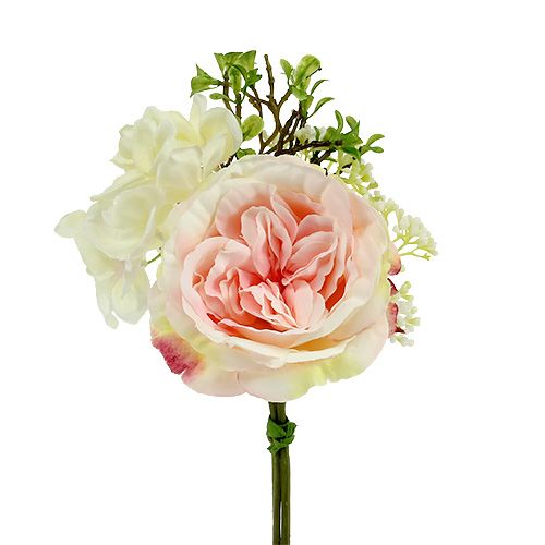 Floristik21 Blumenstrauß Mini Rosa-Creme 20cm