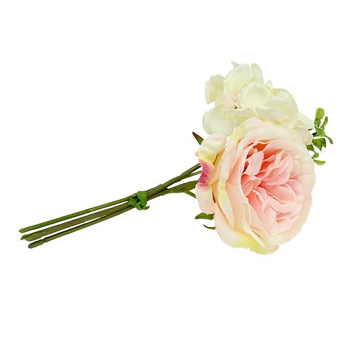 Floristik21 Blumenstrauß Mini Rosa-Creme 20cm