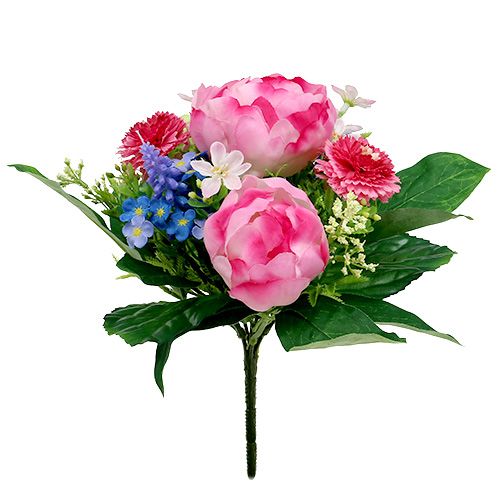 Floristik21 Blumenstrauß mit Bellis Rosa 23cm