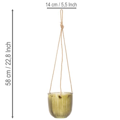 Blumentopf Glas Windlicht zum Hängen Lila Grün 14cm 2St | Floristik21.de