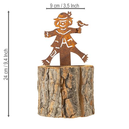 Artikel Blumentopf Holz Übertopf Vogelscheuche Rost H24,5cm
