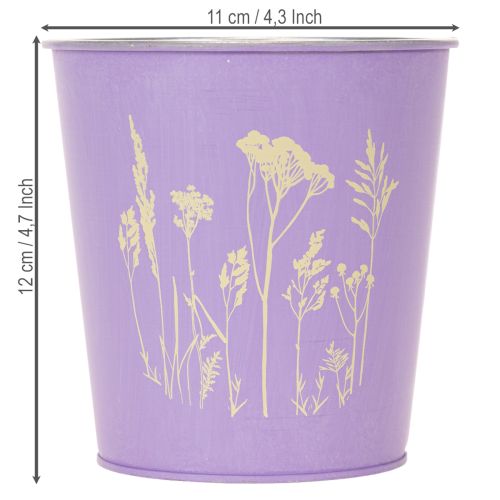 Blumentöpfe rund Metall 12cm Pastellfarben Blütenmotiv 3er-Set | Floristik21.de