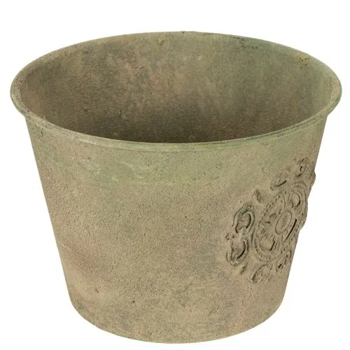 Blumentopf Metall Grün Vintage Ø22cm–13,5cm 3er-Set | Floristik21.de