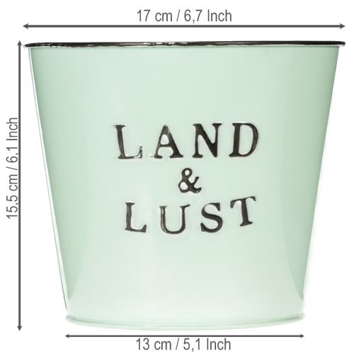 Artikel Blumentopf Mint Metall Übertopf Landhaus Ø17cm H15,5cm