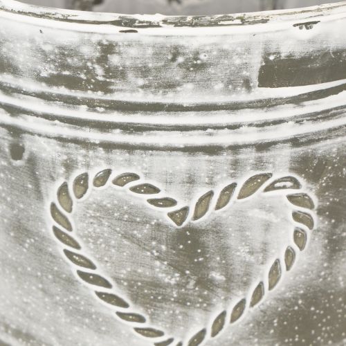Blumentopf Shabby Chic Übertopf Metall Herz Ø17,5cm H15,5cm | Floristik21.de