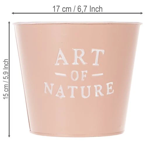 Blumentopf Zink Art of Nature Altrosa Ø17,5cm H15cm | Floristik21.de