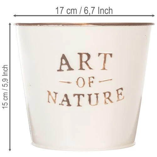 Blumentopf Zink Art of Nature Creme Ø17,5cm H15cm | Floristik21.de