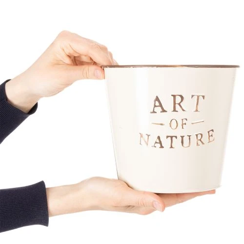 Blumentopf Zink Art of Nature Creme Ø17,5cm H15cm | Floristik21.de